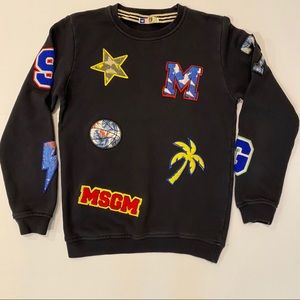 MSGM Milano Embroidered Patches Sweatshirt Small